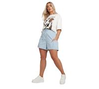 Tie Waist Denim Shorts Yours Light Blue 22