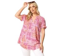 Yours Curve Tile Print Blouse - Women's - Plus Size Curve