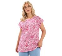 Yours Curve Tile Print Grown On Sleeve T-Shirt - Women's - Plus Size Curve