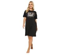 Yours Curve 'Time To Shine' Sleep Tee Nightdress - Women's - Plus Size Curve Black