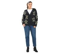 Yours Curve Tinsel Star Knitted Cardigan - Women's - Plus Size Curve
