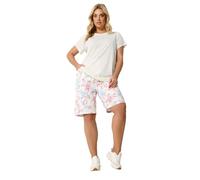 Yours Curve Tropical Cool Cotton Shorts - Women's - Plus Size Curve White