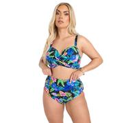 Yours Curve Tropical Floral Print High Waisted Bikini Briefs - Women's - Plus Size Curve