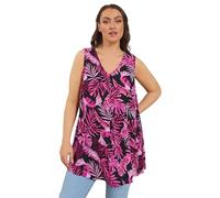 Yours Curve Tropical Pleat Front Vest Top - Women's - Plus Size Curve