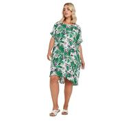 Yours Curve Tropical Print Tunic Dress - Women's - Plus Size Curve Green