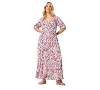 Yours Curve Tropical Shirred Neck Maxi Dress - Women's - Plus Size Curve