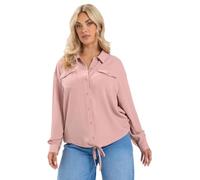 Yours Curve Utility Long Sleeve Shirt - Women's - Plus Size Curve Pink