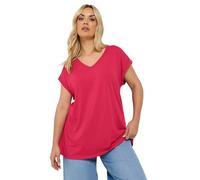 Yours Curve V-Neck Basic T-Shirt - Women's - Plus Size Curve Red
