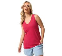 Yours Curve V-Neck Core Vest Top - Women's - Plus Size Curve Red