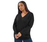 Yours Curve V-Neck Knitted Jumper - Women's - Plus Size Curve Black