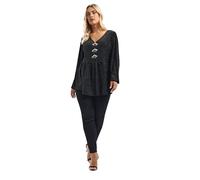 Yours Curve Velour Glitter Spot Long Sleeve Top - Women's - Plus Size Curve
