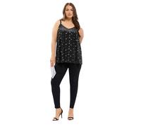 Yours Curve Velour Star Cami Vest Top - Women's - Plus Size Curve Black