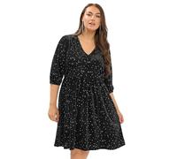 Yours Curve Velour Star Print Mini Dress - Women's - Plus Size Curve Black