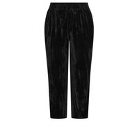 Yours Women's Velvet Barrel Leg Trousers in Black | Size: 16R