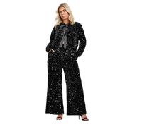 Yours Curve Velvet Bow Tie Front Sequin Jacket - Women's - Plus Size Curve