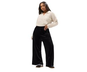 Yours Curve Velvet Palazzo Trousers - Women's - Plus Size Curve
