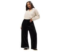 Yours Curve Velvet Palazzo Trousers - Women's - Plus Size Curve Black