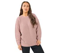 Yours Curve Waffle Knit Jumper - Women's - Plus Size Curve Light Pink