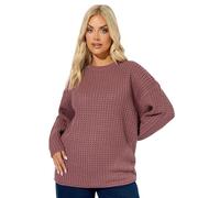 Yours Curve Waffle Knit Jumper - Women's - Plus Size Curve Pink