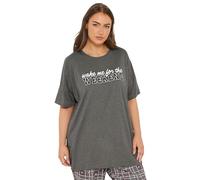 Yours Women's 'Wake Me For The Weekend' Pyjama Top in Grey | Size: 30-32 Yours Grey 30-32