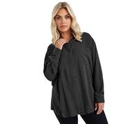 Yours Curve Washed Chambray Shirt - Women's - Plus Size Curve Grey