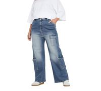 Washed Effect Cargo Jeans Yours Blue 20