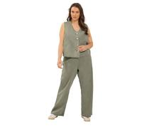 Yours Women's Washed Wide Leg Jeans in Dark Olive | Size: 18R