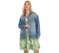 Yours Curve Blue Washed Oversized Denim Jacket - Women's - Plus Size Curve