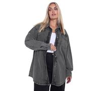 Yours Curve Washed Western Denim Shirt - Women's - Plus Size Curve Black
