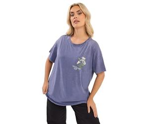 Yours Curve 'Wellness' Daisy Back Print T-Shirt - Women's - Plus Size Curve Blue