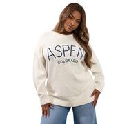 Yours Curve White 'Aspen' Knitted Jumper - Women's - Plus Size Curve