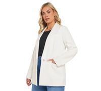 Yours Curve White Boucle Blazer - Women's - Plus Size Curve