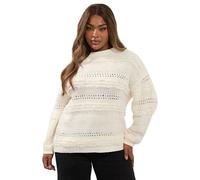 Yours Curve White Boucle Pointelle Knit Jumper - Women's - Plus Size Curve