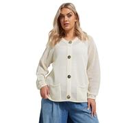 Yours Curve White Button Through Knitted Cardigan - Women's - Plus Size Curve
