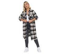 Yours Curve & White Check Maxi Shirt - Women's - Plus Size Curve