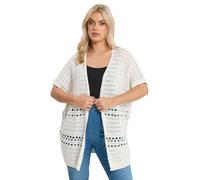 Yours Curve White Crochet Kimono - Women's - Plus Size Curve