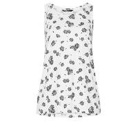 Yours Curve White Daisy Print Vest Top - Women's - Plus Size Curve