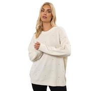 Yours Curve White Embellished Front Jumper - Women's - Plus Size Curve