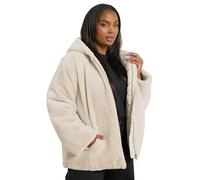 Yours Curve White Faux Fur Hooded Jacket - Women's - Plus Size Curve