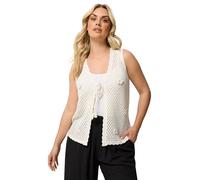 Yours Women's Floral Applique Knitted Vest in Ivory | Size: 14-16 Yours Ivory 14-16