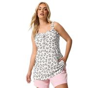 Yours Curve White Floral Print Frill Vest Top - Women's - Plus Size Curve