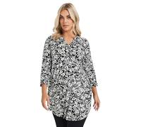 Yours Curve & White Floral Print Jersey Shirt - Women's - Plus Size Curve