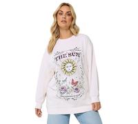 Yours Curve White Floral Sun Graphic Sweatshirt - Women's - Plus Size Curve