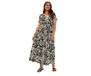 Yours Curve & White Floral Wrap Maxi Dress - Women's - Plus Size Curve