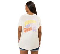 Yours Curve White 'Focus On The Good' Graphic Back Print T-Shirt - Women's - Plus Size Curve