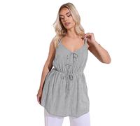 Yours Curve & White Gingham Tie Front Cami Top - Women's - Plus Size Curve