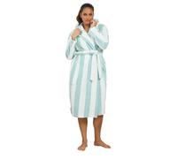 Yours Women's Striped Dressing Gown in White | Size: 26/28
