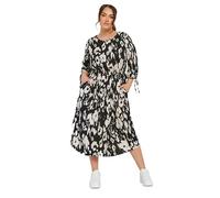 Yours Curve White & Leopard Print Midi Dress - Women's - Plus Size Curve