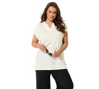 Yours Curve White Notch Neck T-Shirt - Women's - Plus Size Curve