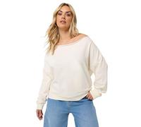 Yours Women's Off Shoulder Sweatshirt in Ivory | Size: 22-24 Yours Ivory 22-24